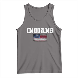 Classic Indians Tank Top Retro Varsity Vintage Sports Team Name USA Flag TS10 Deep Heather Print Your Wear