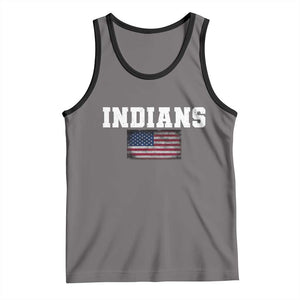 Classic Indians Tank Top Retro Varsity Vintage Sports Team Name USA Flag TS10 Deep Heather Black Print Your Wear