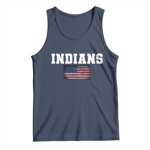 Classic Indians Tank Top Retro Varsity Vintage Sports Team Name USA Flag TS10 Navy Print Your Wear
