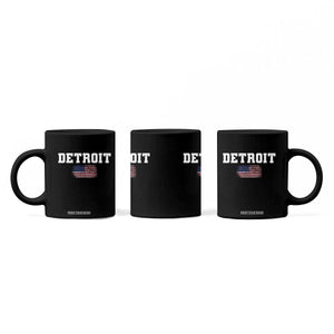 Classic Detroit Coffee Mug Retro Varsity Vintage Sports Team Name USA Flag TS10 Print Your Wear