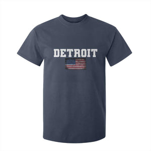 Classic Detroit T Shirt For Kid Retro Varsity Vintage Team Name USA Flag TS10 Navy Print Your Wear