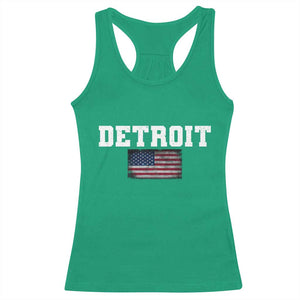 Classic Detroit Racerback Tank Top Retro Varsity Vintage Team Name USA Flag TS10 Irish Green Print Your Wear