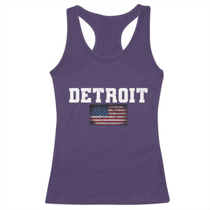 Classic Detroit Racerback Tank Top Retro Varsity Vintage Team Name USA Flag TS10 Purple Print Your Wear