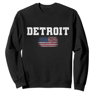 Classic Detroit Sweatshirt Retro Varsity Vintage Team Name USA Flag TS10 Black Print Your Wear