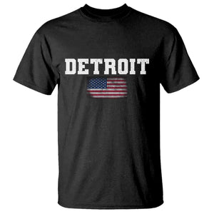 Classic Detroit T Shirt Retro Varsity Vintage Team Name USA Flag TS10 Black Print Your Wear