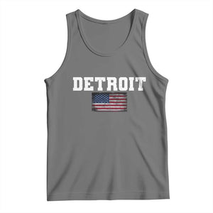Classic Detroit Tank Top Retro Varsity Vintage Sports Team Name USA Flag TS10 Black Heather Print Your Wear