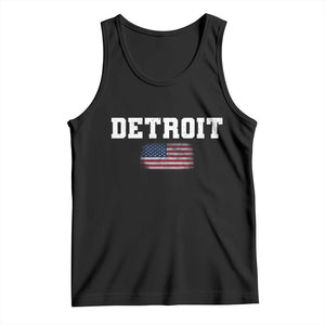 Classic Detroit Tank Top Retro Varsity Vintage Sports Team Name USA Flag TS10 Black Print Your Wear