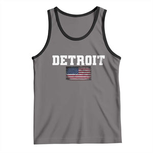Classic Detroit Tank Top Retro Varsity Vintage Sports Team Name USA Flag TS10 Deep Heather Black Print Your Wear