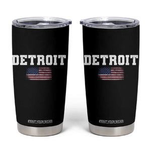 Classic Detroit Tumbler Cup Retro Varsity Vintage Sports Team Name USA Flag TS10 Black Print Your Wear