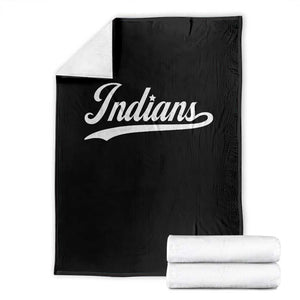 Retro Script Indians Throw Blanket Vintage Sports Team Name TS10 Black Print Your Wear