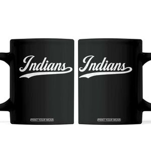 Retro Script Indians Coffee Mug Vintage Sports Team Name TS10 Black Print Your Wear