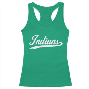 Retro Script Indians Racerback Tank Top Vintage Team Name TS10 Irish Green Print Your Wear