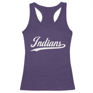 Retro Script Indians Racerback Tank Top Vintage Team Name TS10 Purple Print Your Wear