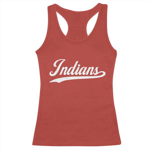 Retro Script Indians Racerback Tank Top Vintage Sports Team Name TS10 Red Print Your Wear