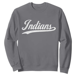 Retro Script Indians Sweatshirt Vintage Team Name TS10 Charcoal Print Your Wear