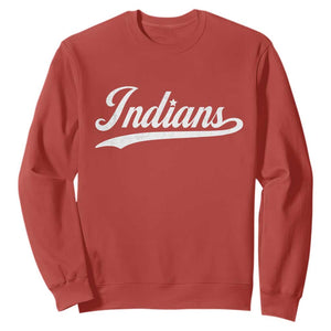 Retro Script Indians Sweatshirt Vintage Team Name TS10 Red Print Your Wear