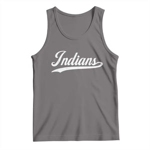 Retro Script Indians Tank Top Vintage Sports Team Name TS10 Deep Heather Print Your Wear