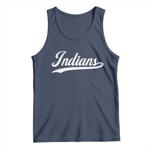 Retro Script Indians Tank Top Vintage Sports Team Name TS10 Navy Print Your Wear