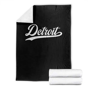 Retro Script DFL Throw Blanket Vintage Sports Team Name LF TS10 Black Print Your Wear