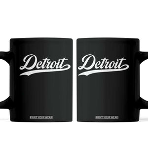Retro Script Detroit Coffee Mug Vintage Sports Team Name TS10 Black Print Your Wear
