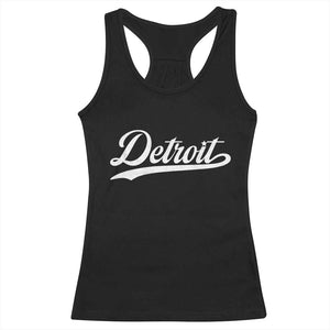 Retro Script Detroit Racerback Tank Top Vintage Team Name TS10 Black Print Your Wear