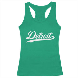 Retro Script Detroit Racerback Tank Top Vintage Team Name TS10 Irish Green Print Your Wear