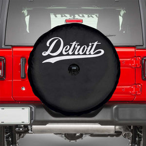 Retro Script Detroit Spare Tire Cover Vintage Sports Team Name TS10 Black Print Your Wear