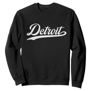 Retro Script Detroit Sweatshirt Vintage Team Name TS10 Black Print Your Wear
