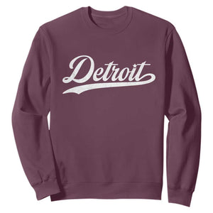 Retro Script Detroit Sweatshirt Vintage Team Name TS10 Maroon Print Your Wear