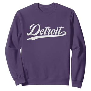 Retro Script Detroit Sweatshirt Vintage Team Name TS10 Purple Print Your Wear