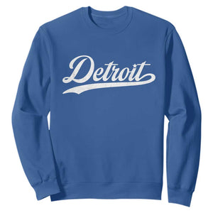 Retro Script Detroit Sweatshirt Vintage Team Name TS10 Royal Blue Print Your Wear