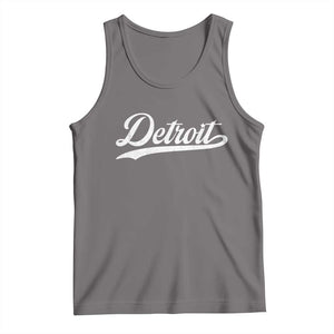 Retro Script Detroit Tank Top Vintage Sports Team Name TS10 Deep Heather Print Your Wear