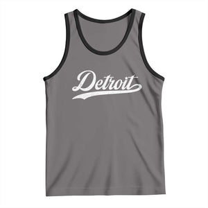 Retro Script Detroit Tank Top Vintage Sports Team Name TS10 Deep Heather Black Print Your Wear
