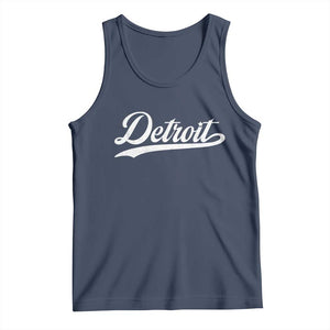 Retro Script Detroit Tank Top Vintage Sports Team Name TS10 Navy Print Your Wear