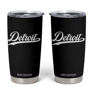 Retro Script Detroit Tumbler Cup Vintage Sports Team Name TS10 Black Print Your Wear