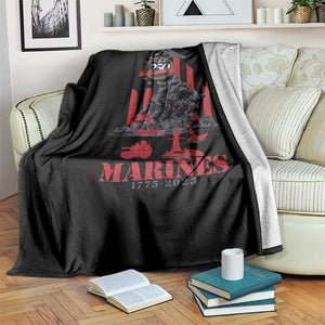 Marine Veteran 250th Anniversary Throw Blanket Retro Military Corps American Flag TS10 Print Your Wear