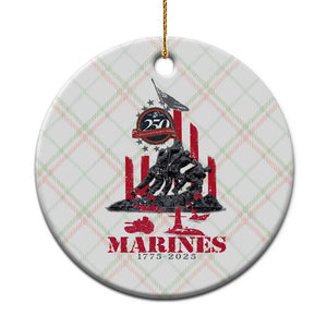 Marine Veteran 250th Anniversary Ceramic Ornament Retro Military Corps American Flag TS10 1pc Christmas Plaid Print Your Wear
