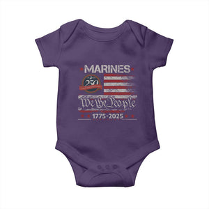 Marine Veteran 250th Anniversary Baby Onesie Retro Patriotic Military Gift American Flag TS10 Purple Print Your Wear