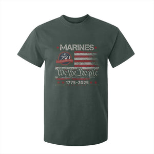 Marine Veteran 250th Anniversary T Shirt For Kid Retro Patriotic Military Gift American Flag TS10 Dark Forest Green Print Your Wear