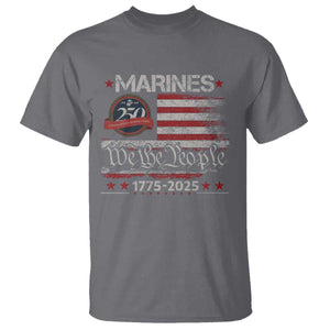 Marine Veteran 250th Anniversary T Shirt Retro Patriotic Military Gift American Flag TS10 Charcoal Print Your Wear