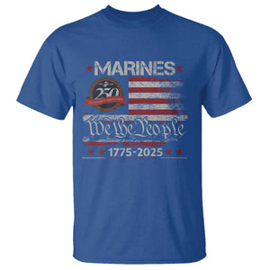 Marine Veteran 250th Anniversary T Shirt Retro Patriotic Military Gift American Flag TS10 Royal Blue Print Your Wear