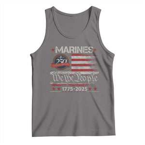 Marine Veteran 250th Anniversary Tank Top Retro Patriotic Military Gift American Flag TS10 Deep Heather Print Your Wear
