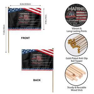 Marine Veteran 250th Anniversary Patriotic Handheld Flag Retro Military Gift American Flag TS10 Print Your Wear