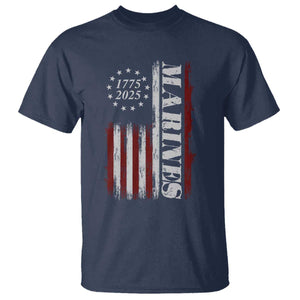 Marine 250th Anniversary T Shirt Retro Patriotic Military Veteran Gift American Flag TS10 Navy Print Your Wear