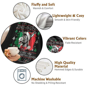 Italian Christmas Donkey Throw Blanket Jing a Di Jing Dominick the Ugly Christmas TS10 Print Your Wear