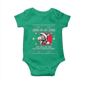 Italian Christmas Donkey Baby Onesie Jing a Di Jing Dominick the Ugly Christmas TS10 Irish Green Print Your Wear