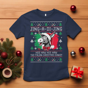 Italian Christmas Donkey T Shirt Jing a Di Jing Dominick the Ugly Christmas TS10 Navy Print Your Wear