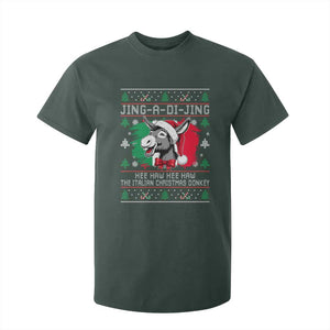 Italian Christmas Donkey T Shirt For Kid Jing a Di Jing Dominick the Ugly Christmas TS10 Dark Forest Green Print Your Wear
