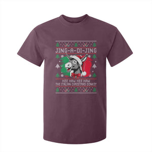 Italian Christmas Donkey T Shirt For Kid Jing a Di Jing Dominick the Ugly Christmas TS10 Maroon Print Your Wear