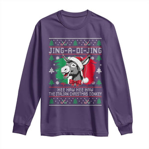 Italian Christmas Donkey Long Sleeve Shirt Jing a Di Jing Dominick the Ugly Christmas TS10 Purple Print Your Wear